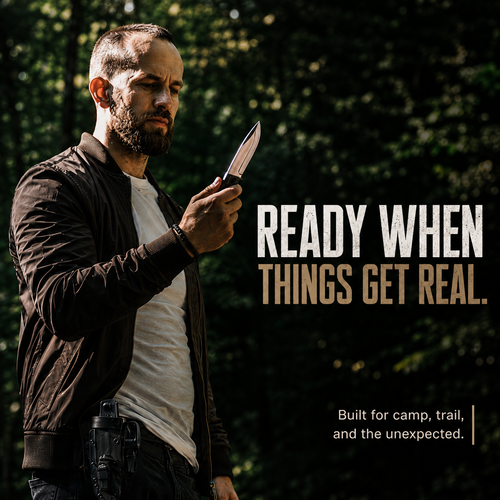 "The Silverback" Full Tang D2 Survival Camping Knife Gift Set