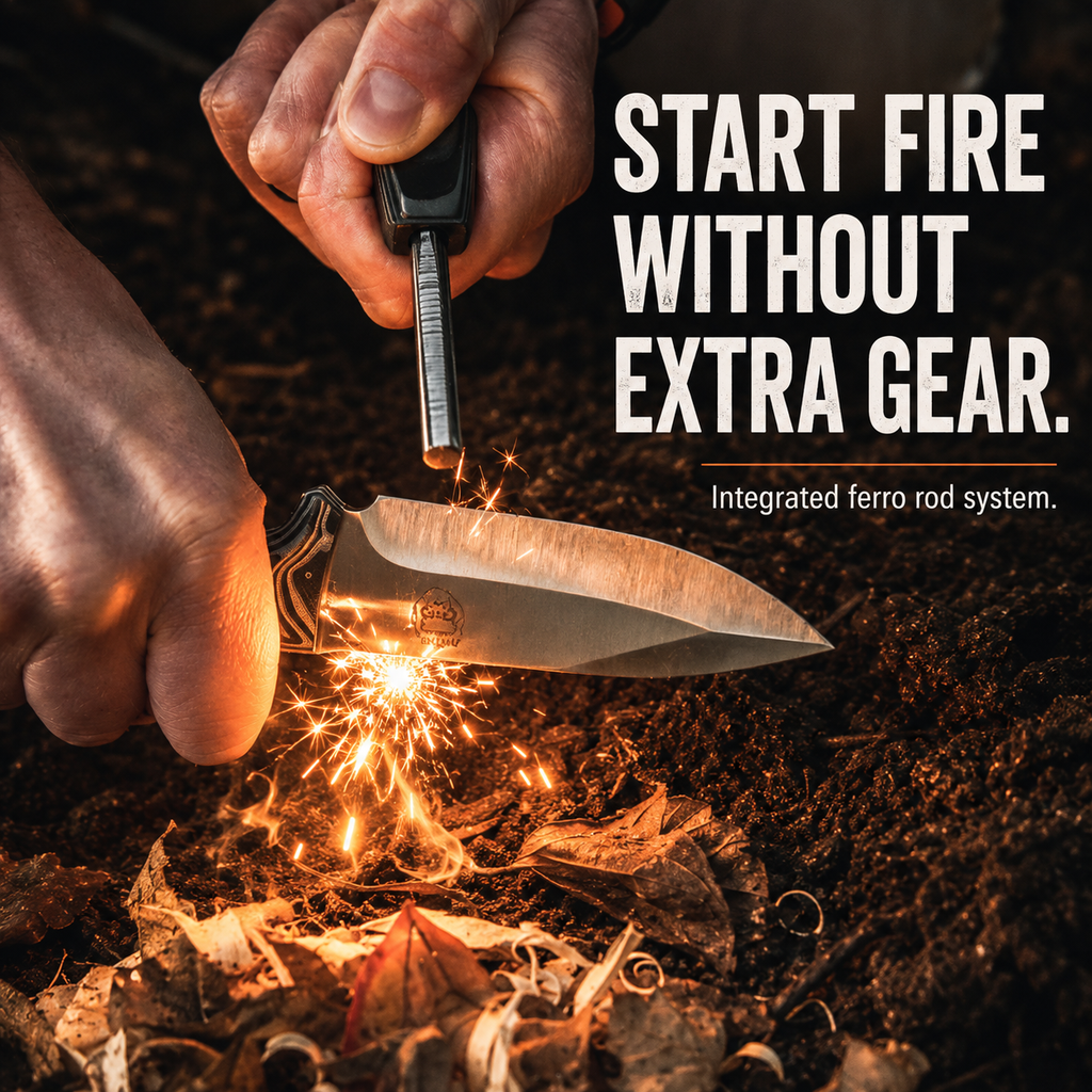 "The Silverback" Full Tang D2 Survival Camping Knife Gift Set