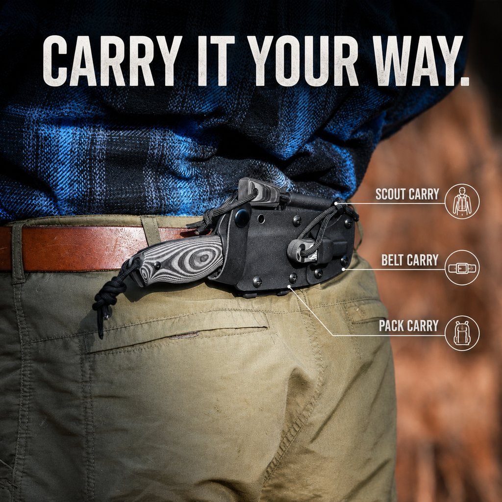 "The Silverback" Full Tang D2 Survival Camping Knife Gift Set