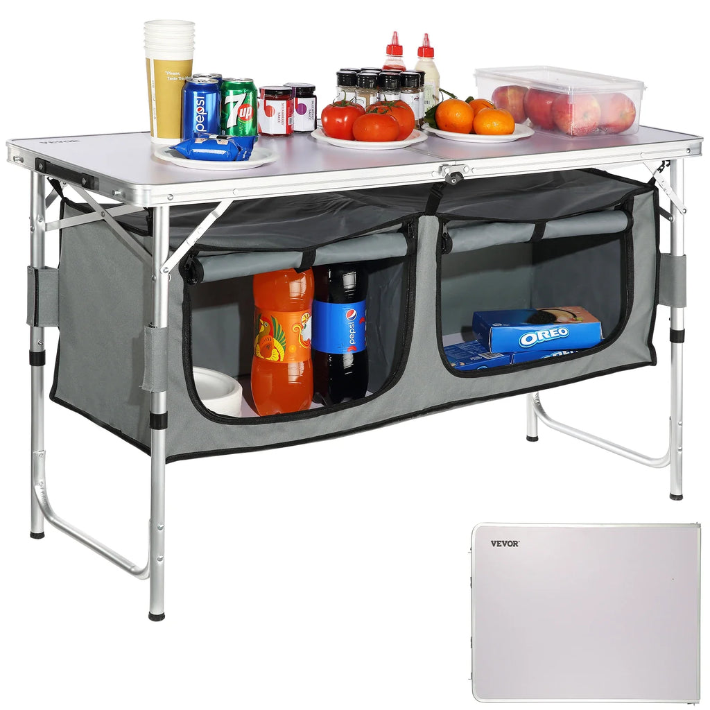 VEVOR Folding Camping Kitchen Table for Outdoor Cooking Portable